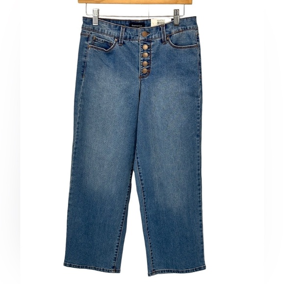 Charter Club Button Fly Straight Leg Jeans - Ocean Wash Blue - size 6P - Picture 1 of 10